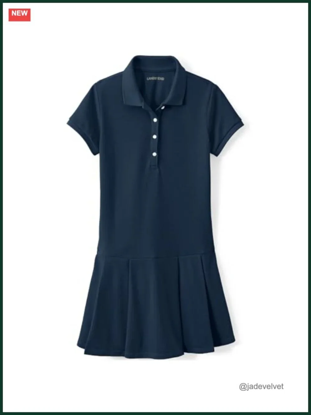 Girls Short Sleeve Mesh Pleated Polo Dress Uniform